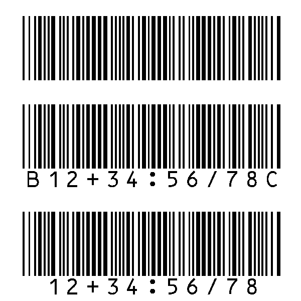 Légendes Codabar