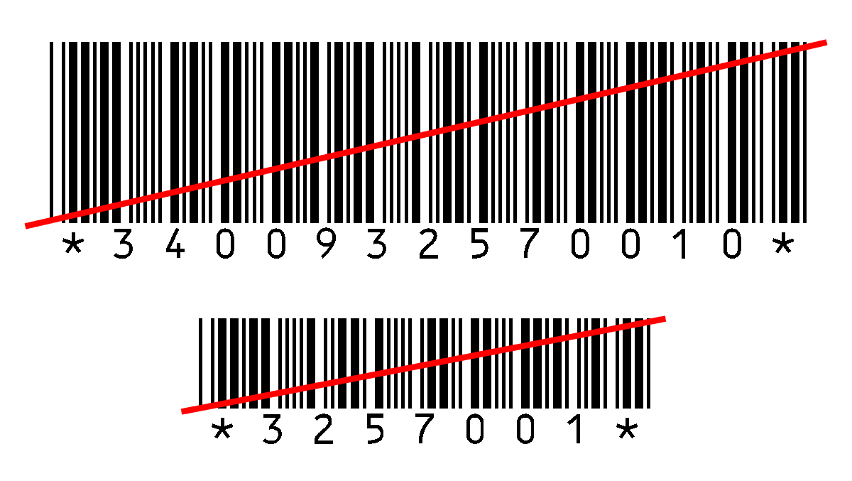 Code à barres Cip 39, confort de lecture